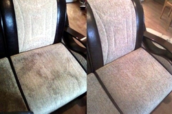 Кресло до и после химчистки