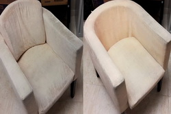 До и после химчистки кресла